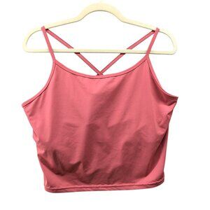Flex Time Sports Bra‎ Cami Top Womens XL Pink Cropped Longline Training Active